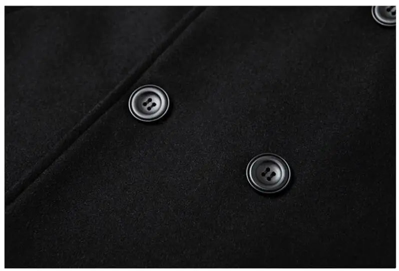 New Men Double Breasted Woolen Coats Winter Thicker Warm Cashmere Trench Coats Long Jackets Quality Male Winter Overcoats XXL