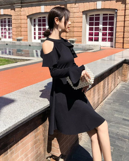 Dresses for Women Sensual Sexy Trend Black Woman Long Sleeve Dress Clothes Chic and Elegant Pretty Curvy New In Hot Designer X G