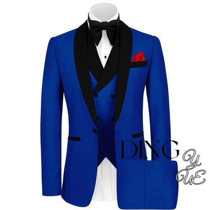 Mens Tuxedo Suit for Men 3 Piece Suit Men Slim Fit Suits One Button Shawl Lapel Wedding Suit Tuxedos Prom Suit costume homme