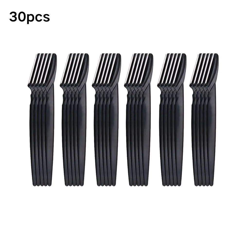 Eyebrow Trimmer Set for Women Stainless Steel Facial Hair Remover Shaper Portable Beauty Tool Kit with Safety Caps Eyebrow Knife