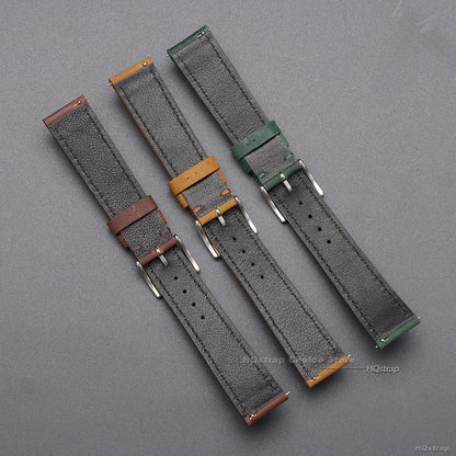Calfskin Genuine Leather Watchbands Quick Release Watch Band for Seiko 18mm 19mm 20mm 21mm 22mm Vintage Brown Smartwatch Strap