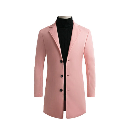 Autumn and Winter Men's Woolen Coat  Over Coat Long Winter Mens Wool Coats and Jackets