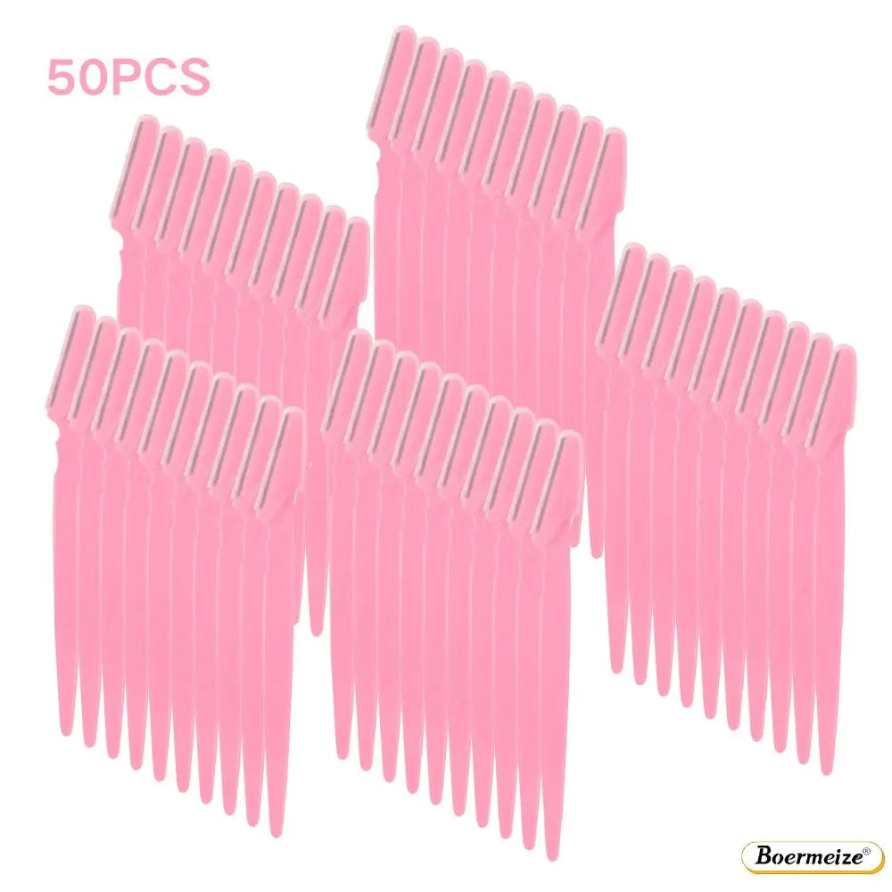 Eyebrow Trimmer Set for Women Stainless Steel Facial Hair Remover Shaper Portable Beauty Tool Kit with Safety Caps Eyebrow Knife