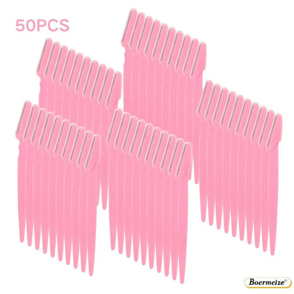 Eyebrow Trimmer Set for Women Stainless Steel Facial Hair Remover Shaper Portable Beauty Tool Kit with Safety Caps Eyebrow Knife