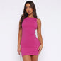 Dress Women Elegant Short Dresses Beautiful Evening Party Dress Solid Color Simple Sleeveless Vest Tight-fitting Dress