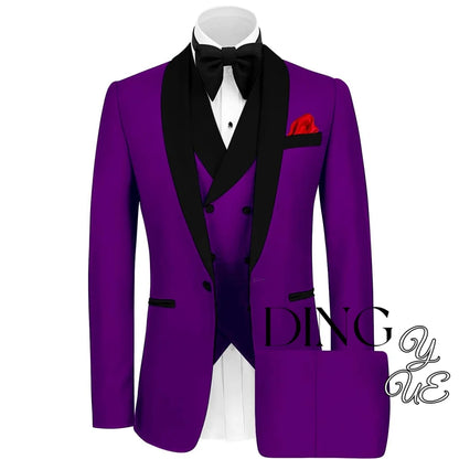 Mens Tuxedo Suit for Men 3 Piece Suit Men Slim Fit Suits One Button Shawl Lapel Wedding Suit Tuxedos Prom Suit costume homme