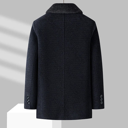 Men Woolen Coats Men's business Casual Trench Coat Winter Coat with wool liner Men 2026 Autumn Winter Wool Coat