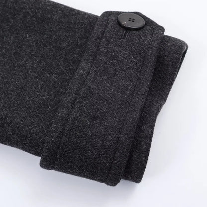 Women’s Stand Collar Long Coats 2025 Winter New Double-Breasted Woolen Coat Vintage Simple Outerwear Fashion Female Overcoat