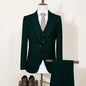 Men's Suit (Blazer+Vest+Trousers) Fashionable Gentleman Business Double-breasted British-style Banquet Host Casual Wedding Suit