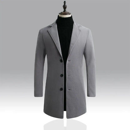 Autumn and Winter Men's Woolen Coat  Over Coat Long Winter Mens Wool Coats and Jackets