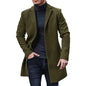 New Men's Coat Woolen Overcoat  Windbreaker Solid Color Trench Autumn and Winter Outerwear Cardigan Jaqueta Masculina