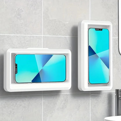 Waterproof Shower Phone Holder Splash-Proof 360° Rotate Can Be Touched Shower Phone Case Mount for Bathroom Batheub Kitchen Wall