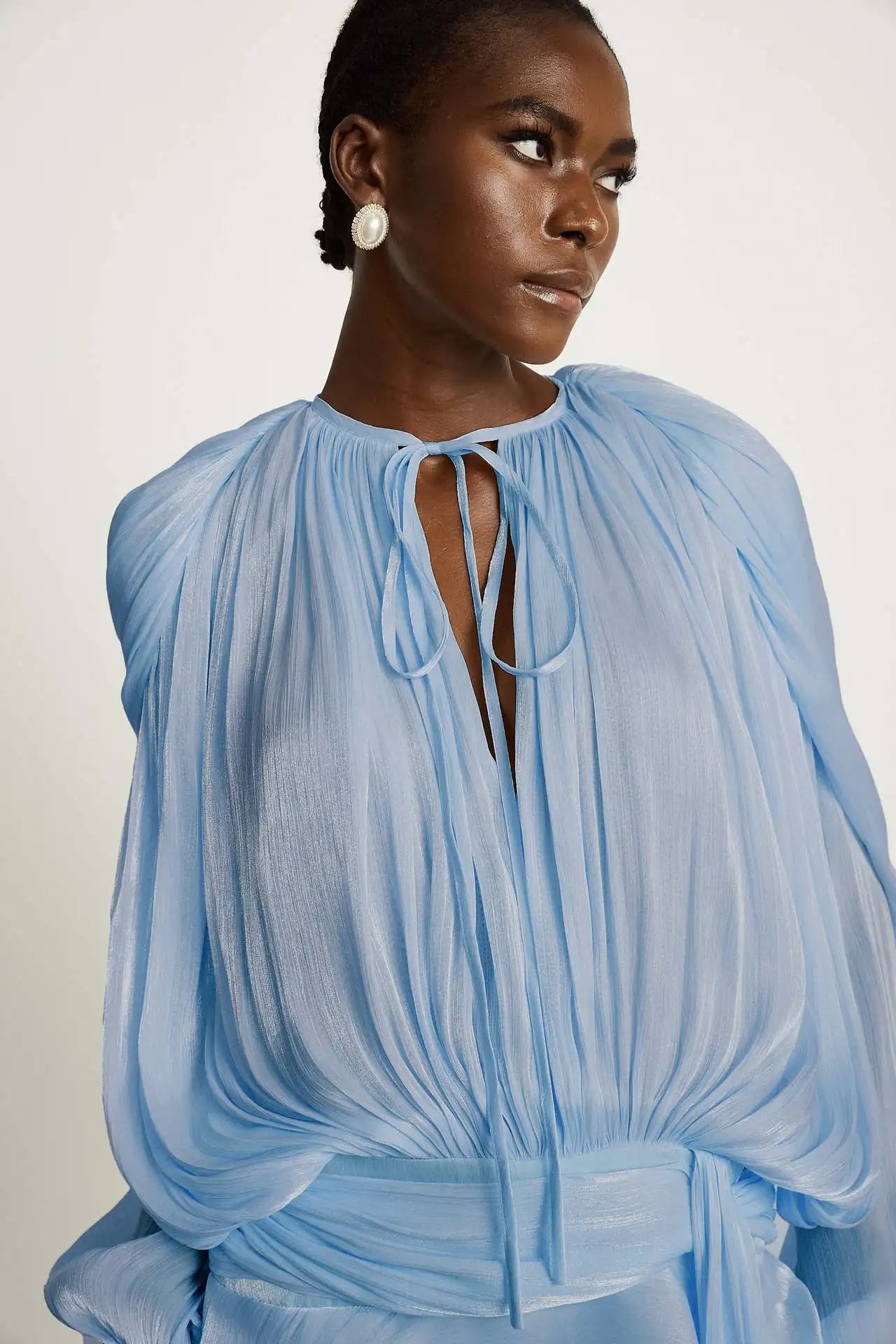 Dresses For Woman French Vestidos Elegant Puff Sleeve Dress Fashionable Loose Lace-up Solid Color Leace-up Simple Style Trendy