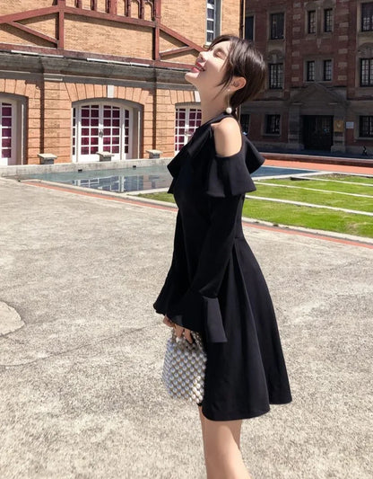 Dresses for Women Sensual Sexy Trend Black Woman Long Sleeve Dress Clothes Chic and Elegant Pretty Curvy New In Hot Designer X G