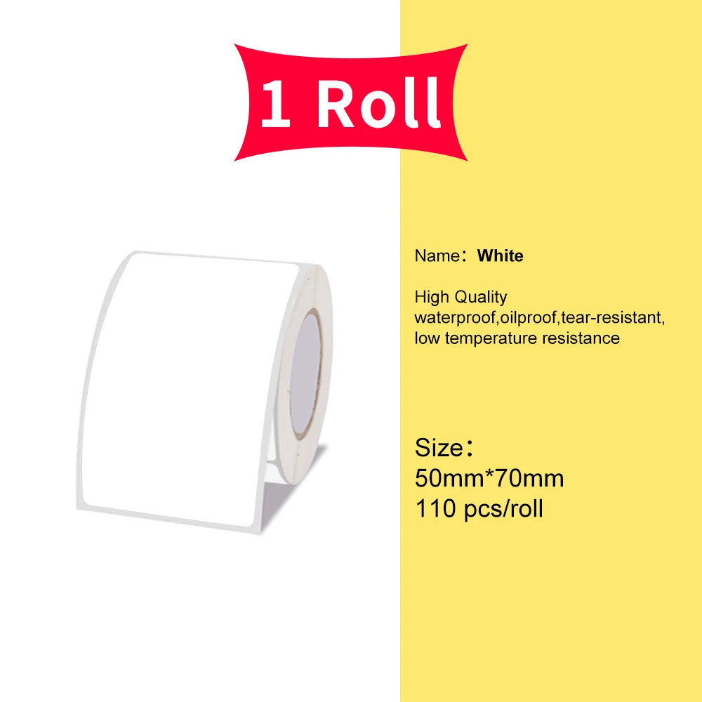 Marklife P50/S2/D100/D200 White Sticker Papers Waterproof Paper Adhesive Label Anti-Oil For Mini Portable Thermal Printer