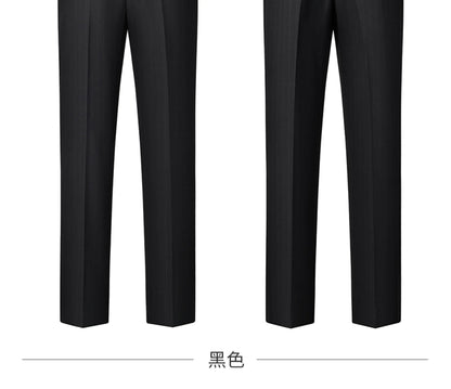 High-quality, fashionable and stylish British-style banquet striped suit set, men's three-piece business casual suit