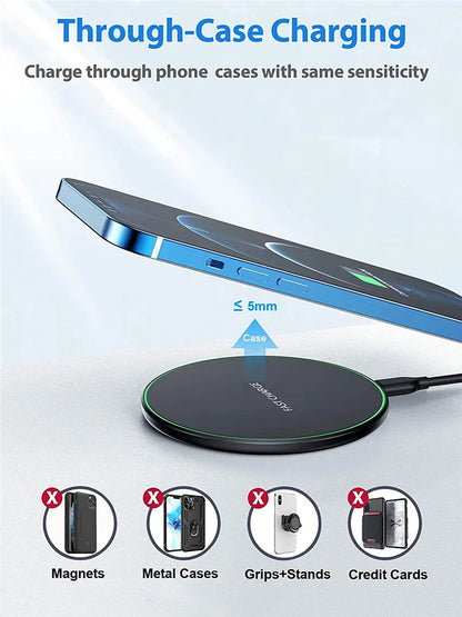 60W Wireless Charger For Ulefone Power Armor 18 18T 19 13 14 Pro Armor 11 11T 12 12S 17 Pro Phone Wireless Charging Pad