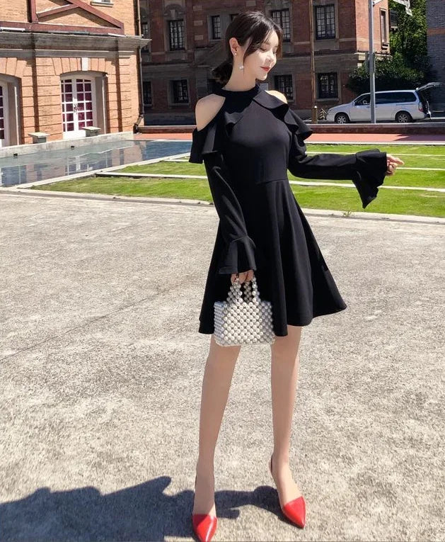 Dresses for Women Sensual Sexy Trend Black Woman Long Sleeve Dress Clothes Chic and Elegant Pretty Curvy New In Hot Designer X G