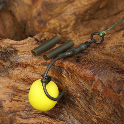 Hirisi 100pcs Carp Fishing Heat Shrink Tube Kit Anti-Tangle Hook Sleeves Ronnie Hair Rig Accessories Durable Fishing Tackle