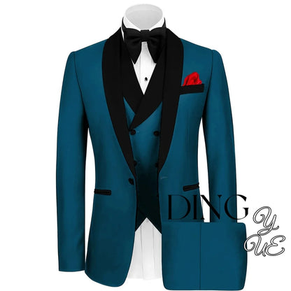 Mens Tuxedo Suit for Men 3 Piece Suit Men Slim Fit Suits One Button Shawl Lapel Wedding Suit Tuxedos Prom Suit costume homme