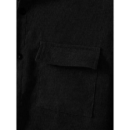 Men's suit Solid color corduroy suit Long sleeve shirt and pants casual suit