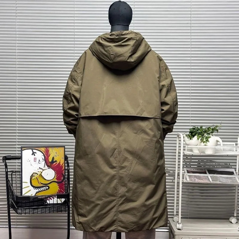 For Men's Autumn and Winter Vacation Two Mid-length Hooded Coats Overcoats Can Help You Overcome The Cool Mature Style Outerwear
