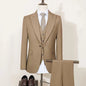 Men's Suit (Blazer+Vest+Trousers) Fashionable Gentleman Business Double-breasted British-style Banquet Host Casual Wedding Suit