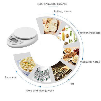 5kg/g Portable Digital Scale Scales Food Coffee Balance Measuring Weight Kitchen Electronic Small Scale Weighing In Grams