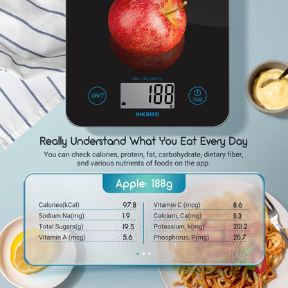 INKBIRD Bluetooth Kitchen Scale High-Precision Electronic Pastry Baking Scale Household Digital Scale for Cooker,Baker