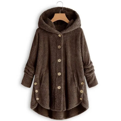 Women's Warm Coats Wool&blends  Autumn Winter Coat Women Warm Teddy Bear Coat Wool Jacket Female Plush Coat Hooded Plus Size 5XL