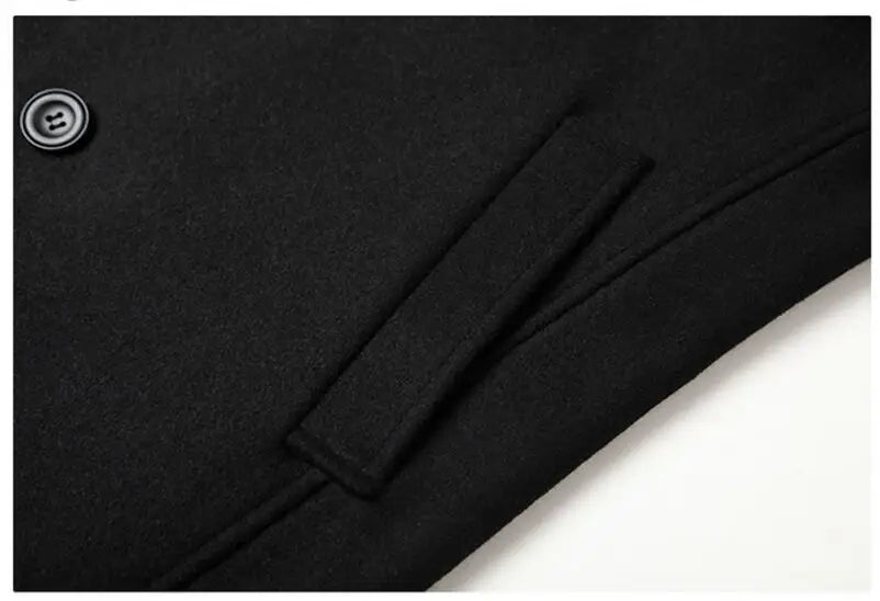 New Men Double Breasted Woolen Coats Winter Thicker Warm Cashmere Trench Coats Long Jackets Quality Male Winter Overcoats XXL