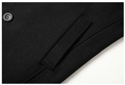 New Men Double Breasted Woolen Coats Winter Thicker Warm Cashmere Trench Coats Long Jackets Quality Male Winter Overcoats XXL