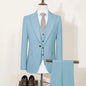 Men's Suit (Blazer+Vest+Trousers) Fashionable Gentleman Business Double-breasted British-style Banquet Host Casual Wedding Suit