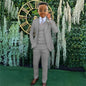 Suit Boys Wedding Tuxedo Brown Jacket Vest Pants 3 Piece Set Formal Clothes Holiday Party Blazer Kids Custom Outfit