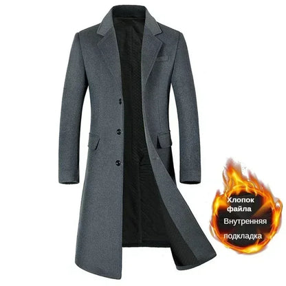 Coats for Men,Wool content 54%,A Long Jacket Below The Knee,Men's Overcoat,Men's Coat Windbreaker,Men Coats, Long Overcoat Men