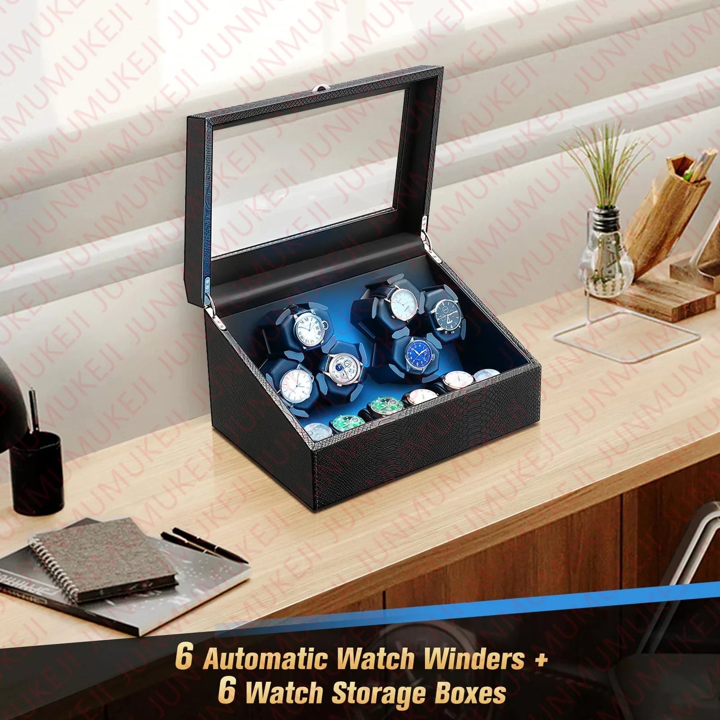 Watch Winders Box for Automatic Watches Box 6 watches Rotate Stand