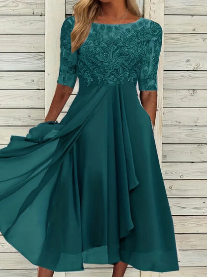 Evening Dress Vestidos Dresses 2025 Woman Elegant Temperament Gentle SlimI Irregular Solid Color Fashion Banquet Chiffon French
