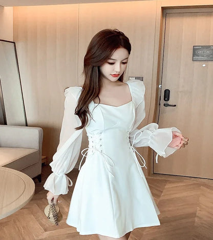 Female Dresses  Coquette Women's DressSilk Satin Chiffon Sexy Black Holiday New Features Korean Style Clothing Cheap Casual X In
