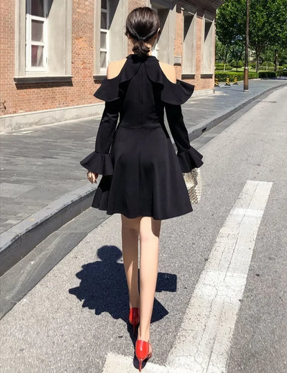 Dresses for Women Sensual Sexy Trend Black Woman Long Sleeve Dress Clothes Chic and Elegant Pretty Curvy New In Hot Designer X G