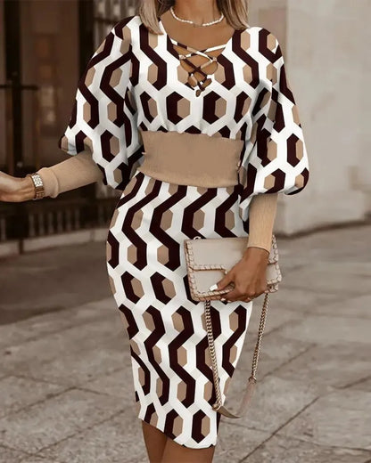 The Long-Sleeve Hollow-Waist Dress