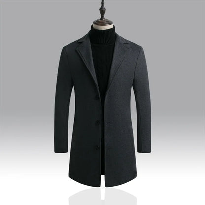 Autumn and Winter Men's Woolen Coat  Over Coat Long Winter Mens Wool Coats and Jackets