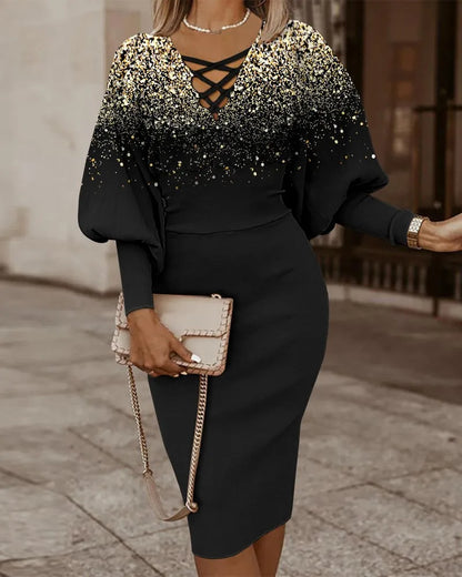 The Long-Sleeve Hollow-Waist Dress