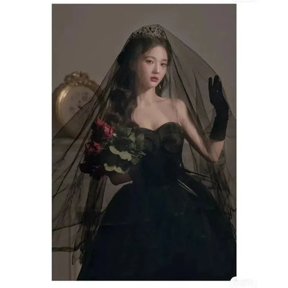 Black Evening Dress, Suitable for Everyday Wear, Birthday Party, Adult Ceremony, Hostess, Strapless Dress, Banquet, Long Dress