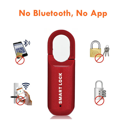 Mini Fingerprint Locks Padlock Smart Biometric Electronic Lock USB Charge Keyless for Gym School Locker Travel Case Backpack
