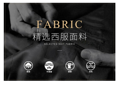 Suit  (Blazer+ Trousers) Men's Casual Formal Business Gentleman Solid Color Hosting Four Seasons Slimming Wedding Fashion Suit