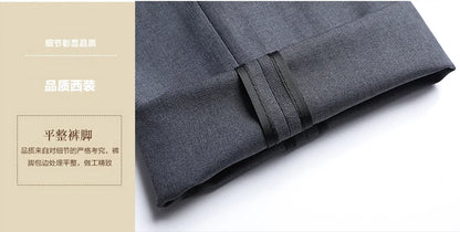 Suit  (Blazer+ Trousers) Men's Casual Formal Business Gentleman Solid Color Hosting Four Seasons Slimming Wedding Fashion Suit