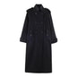 Women’s Stand Collar Long Coats 2025 Winter New Double-Breasted Woolen Coat Vintage Simple Outerwear Fashion Female Overcoat
