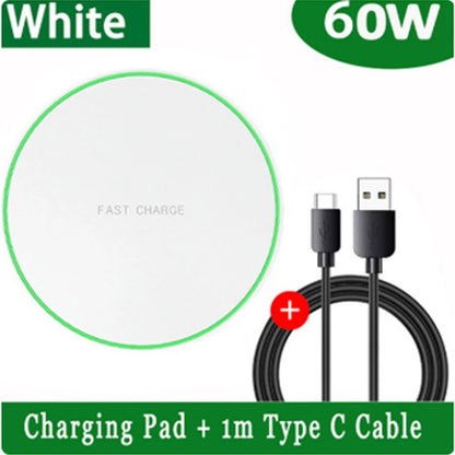 60W Wireless Charger For Ulefone Power Armor 18 18T 19 13 14 Pro Armor 11 11T 12 12S 17 Pro Phone Wireless Charging Pad