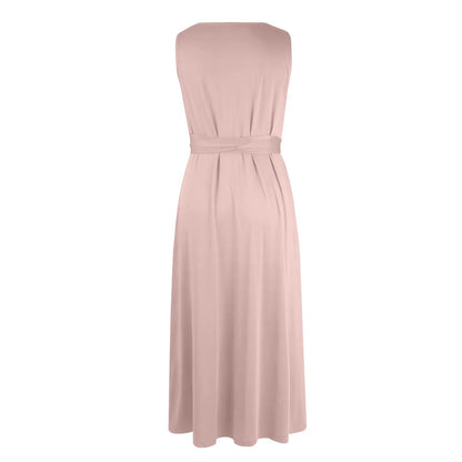 dresses for women elegant party dresses V-neck Sleeveless Belt Evening Dresses  Solid Color Solid Color dress vestidos femenino