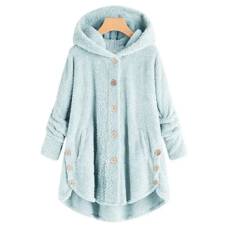 Women's Warm Coats Wool&blends  Autumn Winter Coat Women Warm Teddy Bear Coat Wool Jacket Female Plush Coat Hooded Plus Size 5XL